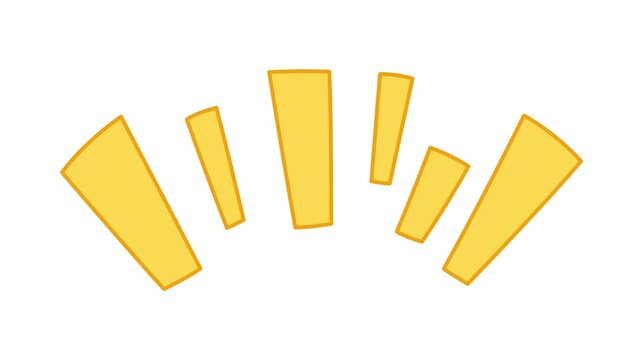 Yellow shocked doodle line expression