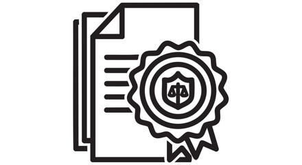 Document with Certificate of Authenticity and Security Seal Illustration