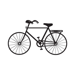 Fototapeta premium Classic Bicycle Line Art Icon Black and White Illustration.