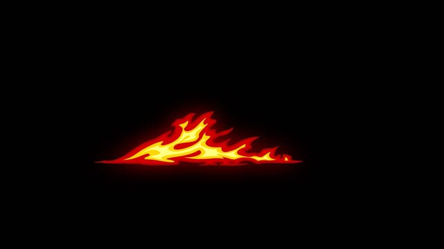 2D comic style fire burning effect collection with alpha channel