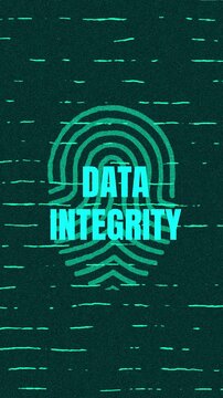 Data Integrity - technology security concept Minimalist Glitch Effect