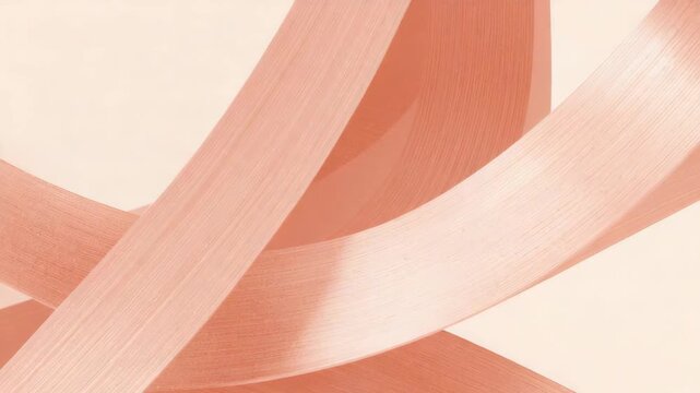 Soft peach ribbon curves forming elegant abstract motion and warm texture in calm flow