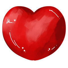 red heart isolated on white background