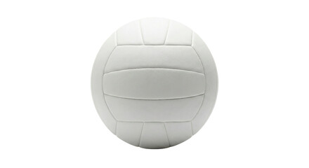High-Quality White Volleyball for Indoor and Outdoor Sports, Classic Design Equipment, Clean Studio Shot, isolated on transparent background.