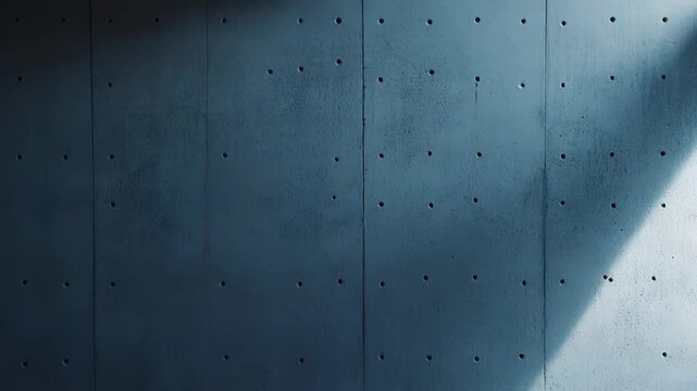 Minimalist concrete interior showcasing abstract light and shadow patterns on a raw textured wall, creating a clean empty space with potential for product display or architectural background