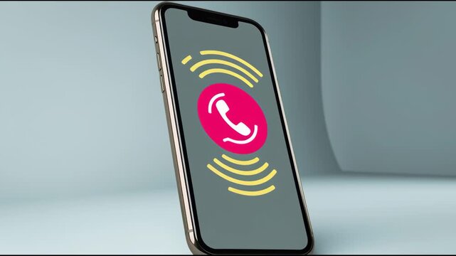 Urgent Call Icon Vibrates on Smartphone Screen With Noticeable Movements in a Simple Display Setting