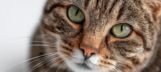 Close-Up of a Charismatic Tabby Cat Showing Subtle Affection Under Soft Natural Light, Fur Detail
