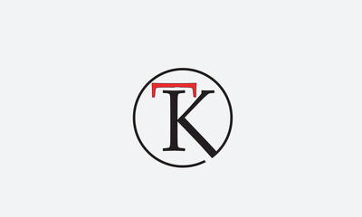 TK, KT, K, T Abstract Letters Logo Monogram