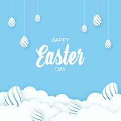 Happy easter day in paper style