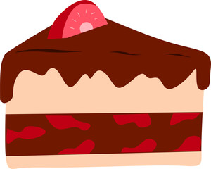 Delicious Chocolate Strawberry Cake Slice