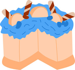 Delicious Blue Frosted Cake Slice