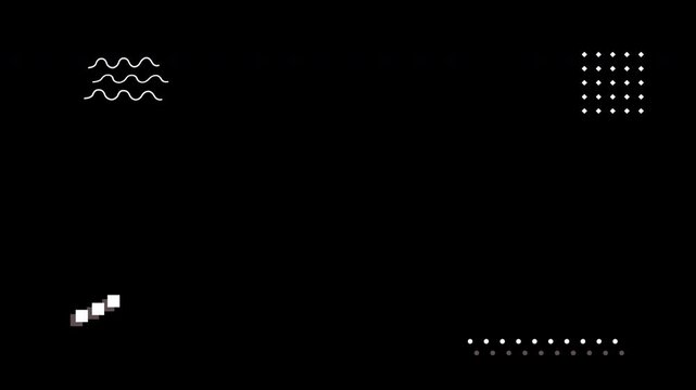 Abstract geometric pattern memphis design and animation