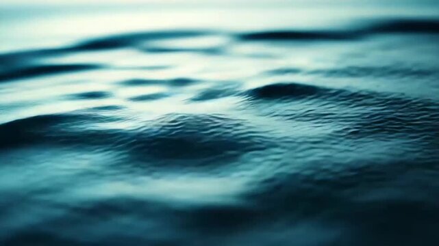 Serene water surface with soft ripples and filtered light forming a tranquil blue green gradient texture, ideal for peaceful, natural, and abstract backgrounds