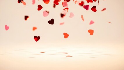 Obraz premium Falling hearts in soft light