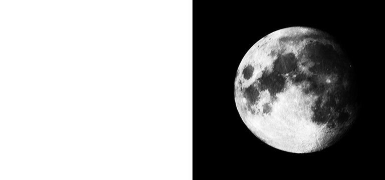 Full moon detailed craters and surface texture on transparent and black backgrounds celestial object in space astronomical body science discovery