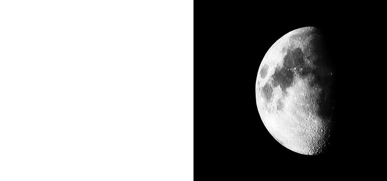 Transparent moon phase asset on checkered background with black mask for video editing celestial body astronomical photography cutout view