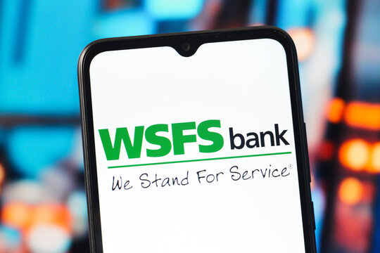 In this photo illustration, the WSFS Bank logo is seen displayed on a smartphone screen.