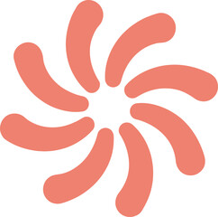 Obraz premium Abstract sun icon with sunbeam design element. Circle radial shape concept with simple color. Modern vector icon for nature, weather, spring