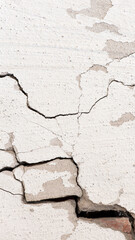 Fototapeta premium old plaster on the wall, adhesive for screed. wall is crumbling. surface for vintage background. Wall texture, cracked plaster, cement and brick wall, needs repair, restoration. space for text