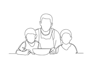 Family Mealtime Drawing