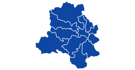 Obraz premium Delhi map. Delhi administrative map. districts map of Delhi, empty map of Delhi