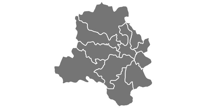 Delhi map. Delhi administrative map. districts map of Delhi, empty map of Delhi
