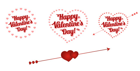 Love.  Valentine day.  Red hearts Valentine's day.  Vector illustration.  