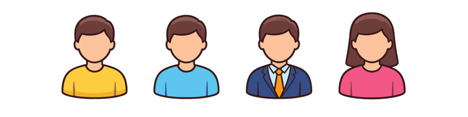 Fototapeta premium Diverse group of people icons representing different genders and professions