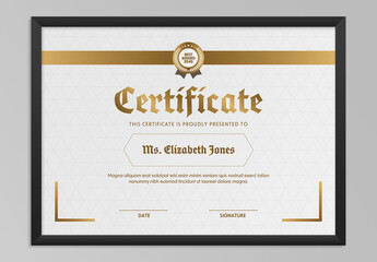 Certificate Layout with Golden Accents