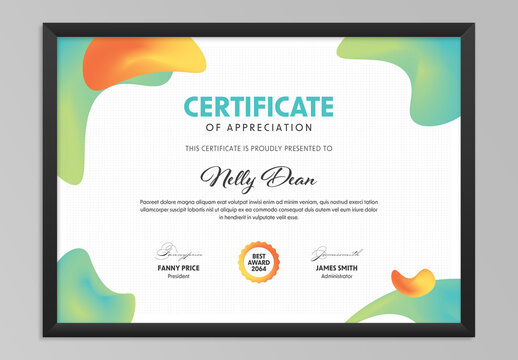 Certificate Layout with Colorful Accents