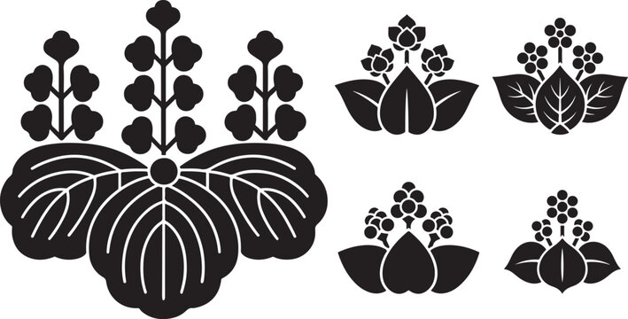 Traditional Japanese Kiri mon floral emblem plant