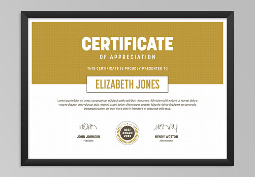 Certificate Layout with Golden Accents