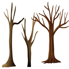 Trees without leaves elements vector illustration