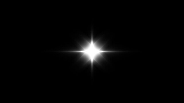 White sparkling star twinkle animation featuring glowing particle trails, magic shimmer lines, blinking 2D doodle stars and glitter bursts, elegant festive starlight effects on black background 4K.