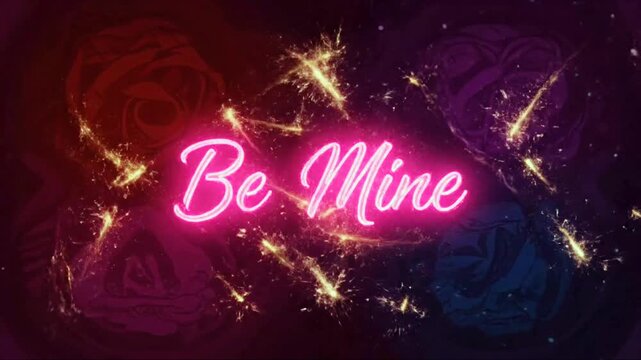 Be mine text effect Valentine day background 