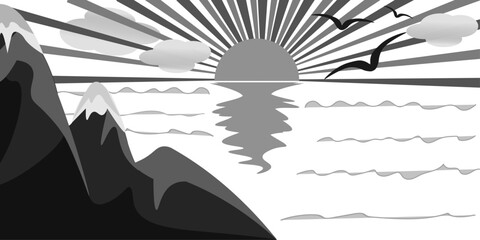 vector illustration of a mountain landscape