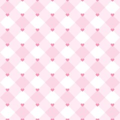 Pink heart Valentine pattern background.