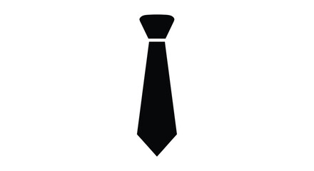 A simple black tie illustration on a white background silhouette