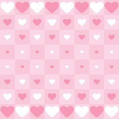 Pink heart Valentine pattern background.