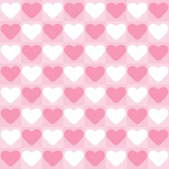 Pink heart Valentine pattern background.