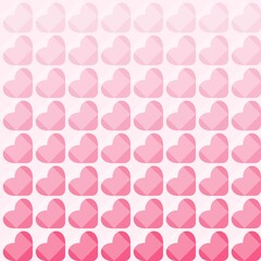 Pink heart Valentine pattern background.