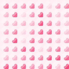 Pink heart Valentine pattern background.