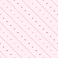 Pink heart Valentine pattern background.