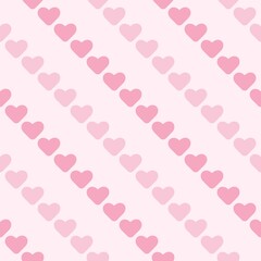 Pink heart Valentine pattern background.