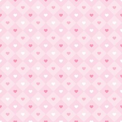 Pink heart Valentine pattern background.