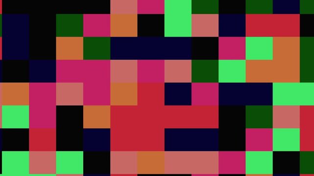 Retro colorful glitch motion graphic, Digital distortion animation, Vibrant error effect, Pixelated visual loop, Futuristic data interference, Abstract neon disruption, Dynamic TV static, Psychedelic 