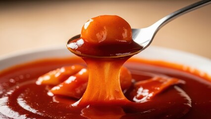 Spoonful of rich tomato sauce with tender gnocchi highlighting italian culinary delights and comfort food classics in close-up view