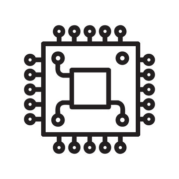 Minimalist microchip vector icon