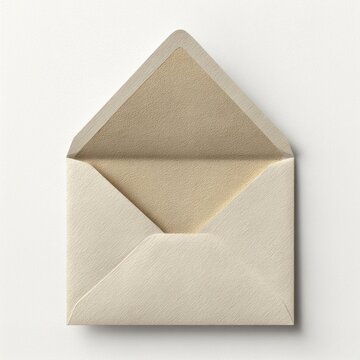 Elegant beige open envelope design.