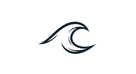 Obraz premium Stylized Ocean Wave Icon Design Element.
